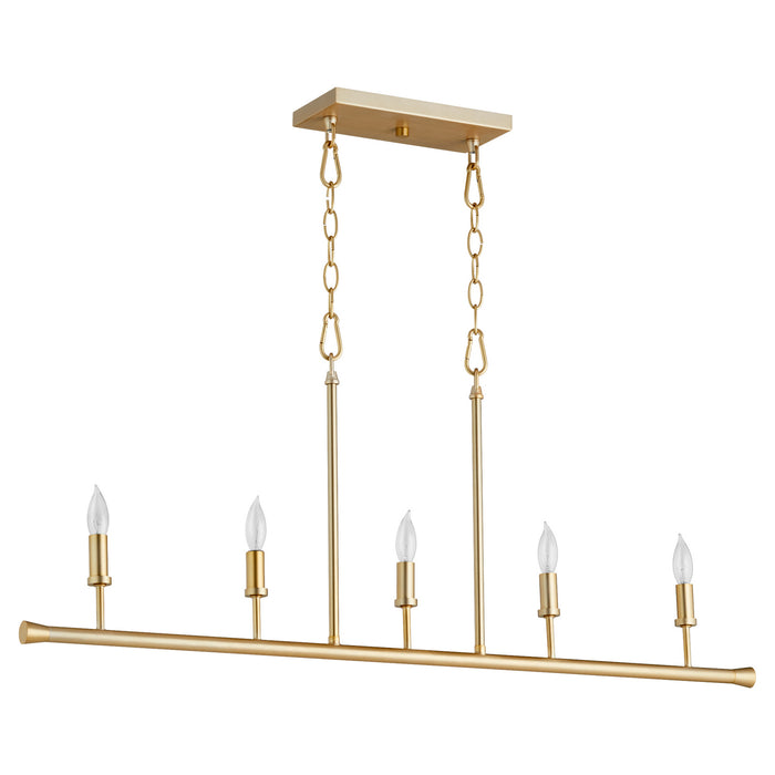 Myhouse Lighting Quorum - 647-5-80 - Five Light Chandelier - Harmony - Aged Brass