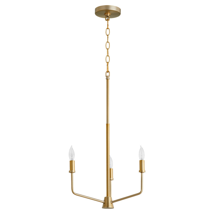 Myhouse Lighting Quorum - 657-3-80 - Three Light Chandelier - Harmony - Aged Brass