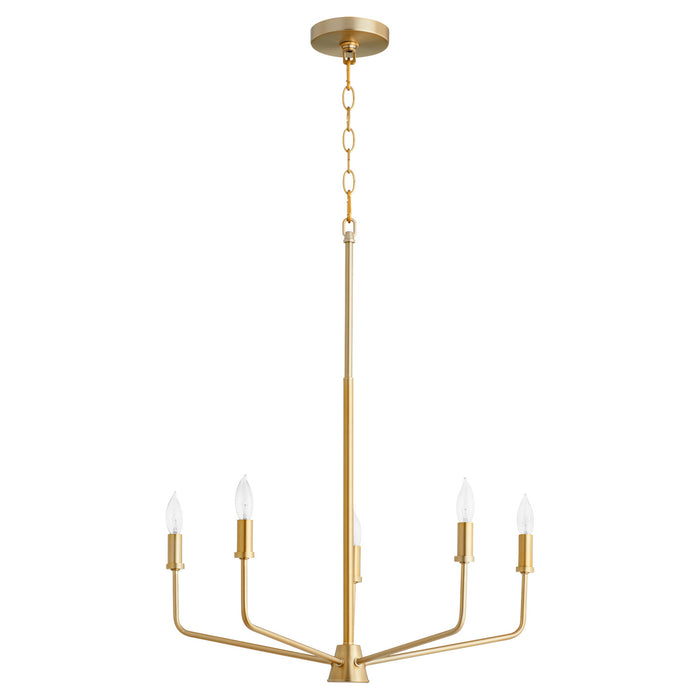 Myhouse Lighting Quorum - 657-5-80 - Five Light Chandelier - Harmony - Aged Brass