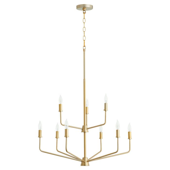 Myhouse Lighting Quorum - 657-9-80 - Nine Light Chandelier - Harmony - Aged Brass