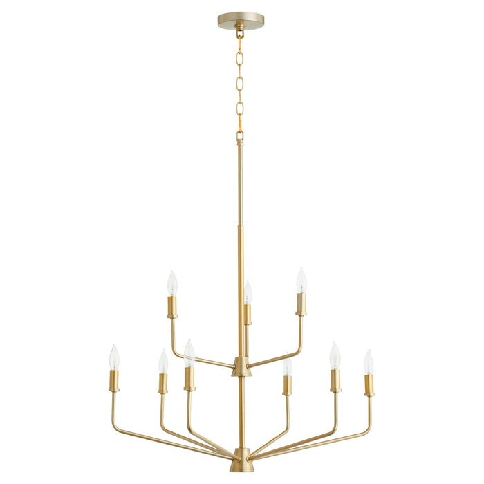 Myhouse Lighting Quorum - 657-9-80 - Nine Light Chandelier - Harmony - Aged Brass