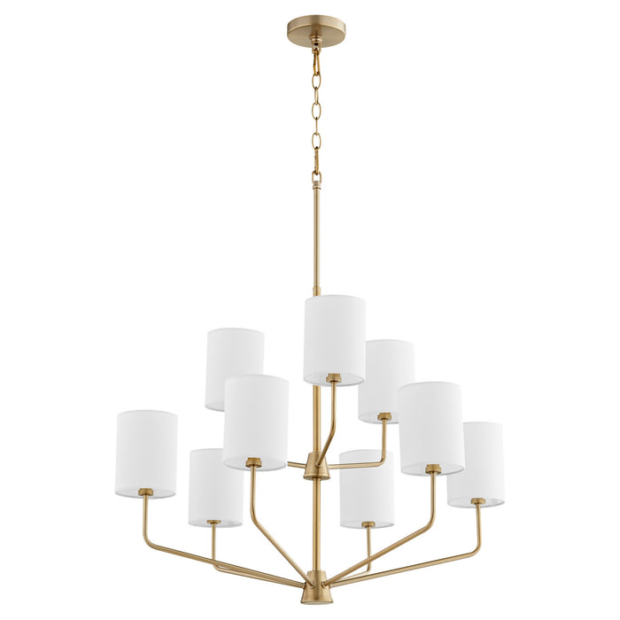 Myhouse Lighting Quorum - 657-9-80 - Nine Light Chandelier - Harmony - Aged Brass