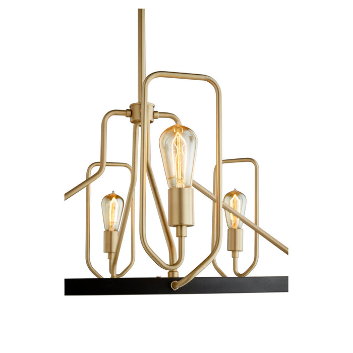 Myhouse Lighting Quorum - 65-8-6980 - Eight Light Chandelier - Howe - Textured Black w/ Aged Brass