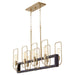 Myhouse Lighting Quorum - 66-8-6980 - Eight Light Chandelier - Howe - Textured Black w/ Aged Brass