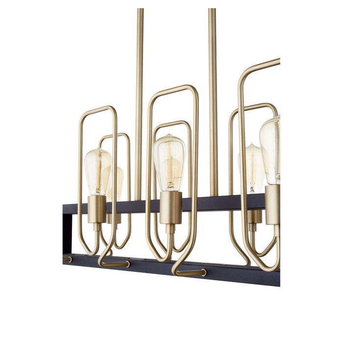 Myhouse Lighting Quorum - 66-8-6980 - Eight Light Chandelier - Howe - Textured Black w/ Aged Brass