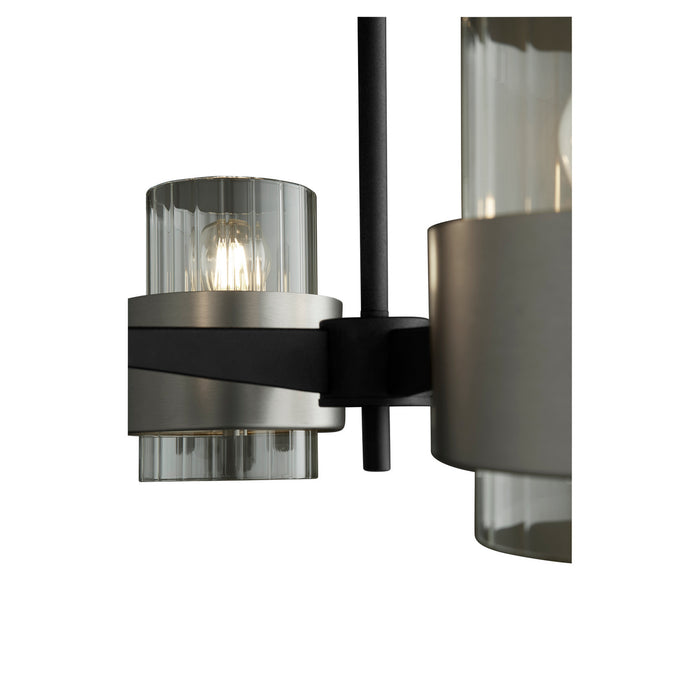 Myhouse Lighting Quorum - 683-4-6965 - Four Light Chandelier - Epsilon - Textured Black w/ Satin Nickel