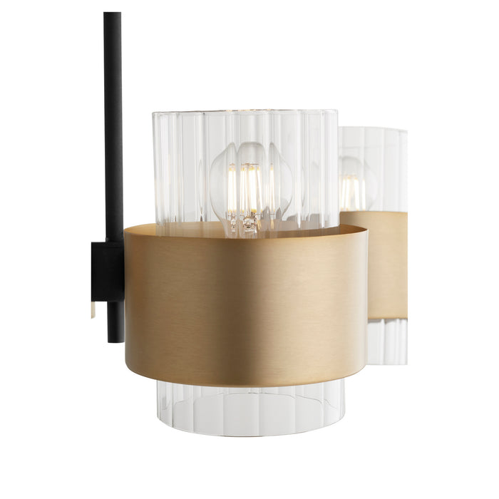 Myhouse Lighting Quorum - 683-4-6980 - Four Light Chandelier - Epsilon - Textured Black w/ Aged Brass