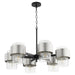 Myhouse Lighting Quorum - 683-6-6965 - Six Light Chandelier - Epsilon - Textured Black w/ Satin Nickel