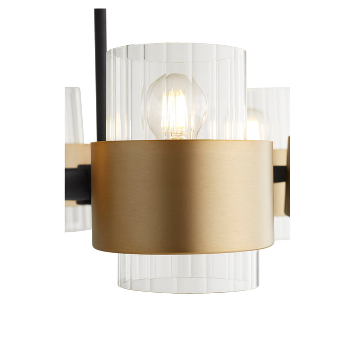 Myhouse Lighting Quorum - 683-6-6980 - Six Light Chandelier - Epsilon - Textured Black w/ Aged Brass