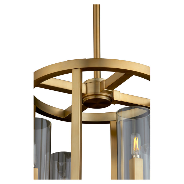 Myhouse Lighting Quorum - 8277-4-80 - Four Light Entry - Harbin - Aged Brass