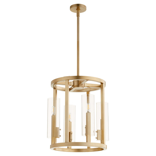 Myhouse Lighting Quorum - 8277-4-80 - Four Light Entry - Harbin - Aged Brass