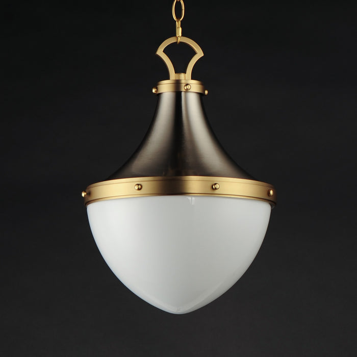 Myhouse Lighting Maxim - 10384WTSNSBR - One Light Pendant - Conrad - Satin Nickel / Satin Brass