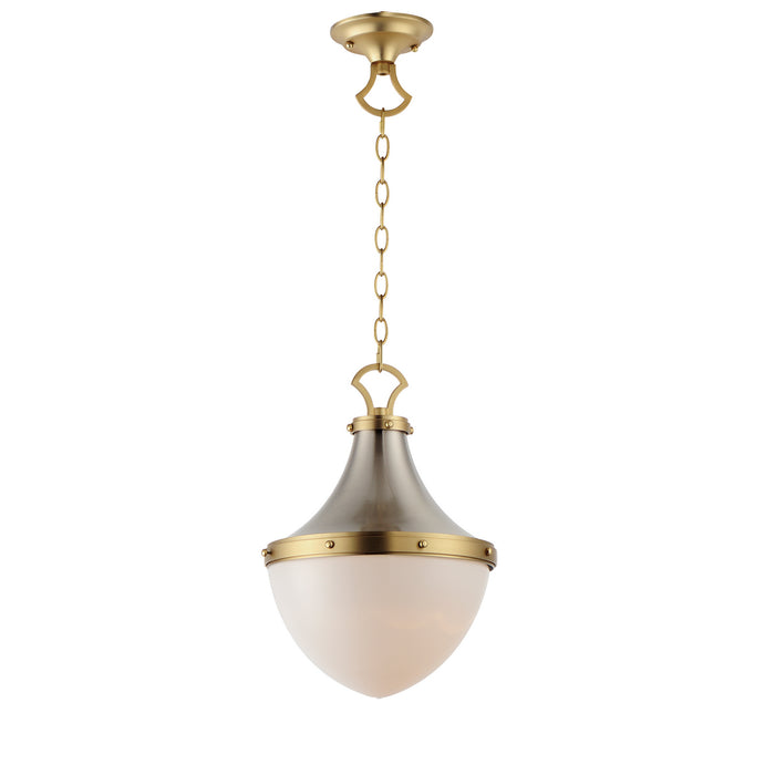 Myhouse Lighting Maxim - 10384WTSNSBR - One Light Pendant - Conrad - Satin Nickel / Satin Brass