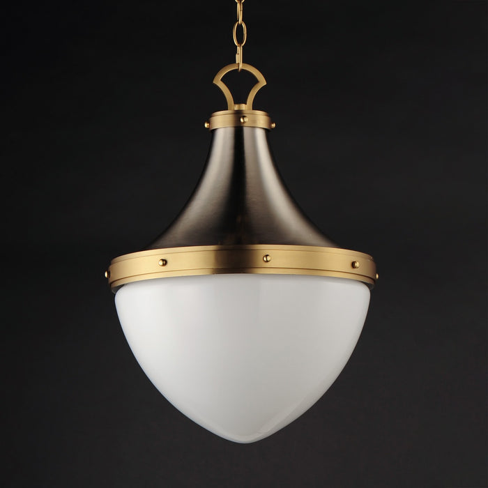 Myhouse Lighting Maxim - 10386WTSNSBR - One Light Pendant - Conrad - Satin Nickel / Satin Brass