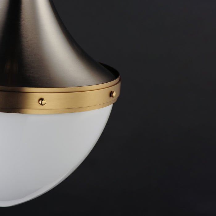 Myhouse Lighting Maxim - 10386WTSNSBR - One Light Pendant - Conrad - Satin Nickel / Satin Brass