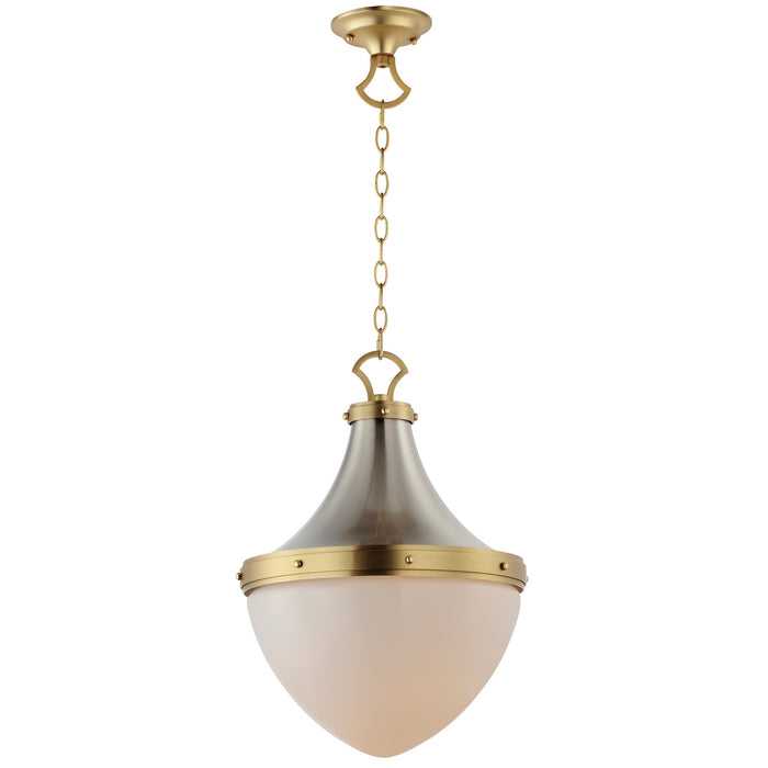 Myhouse Lighting Maxim - 10386WTSNSBR - One Light Pendant - Conrad - Satin Nickel / Satin Brass