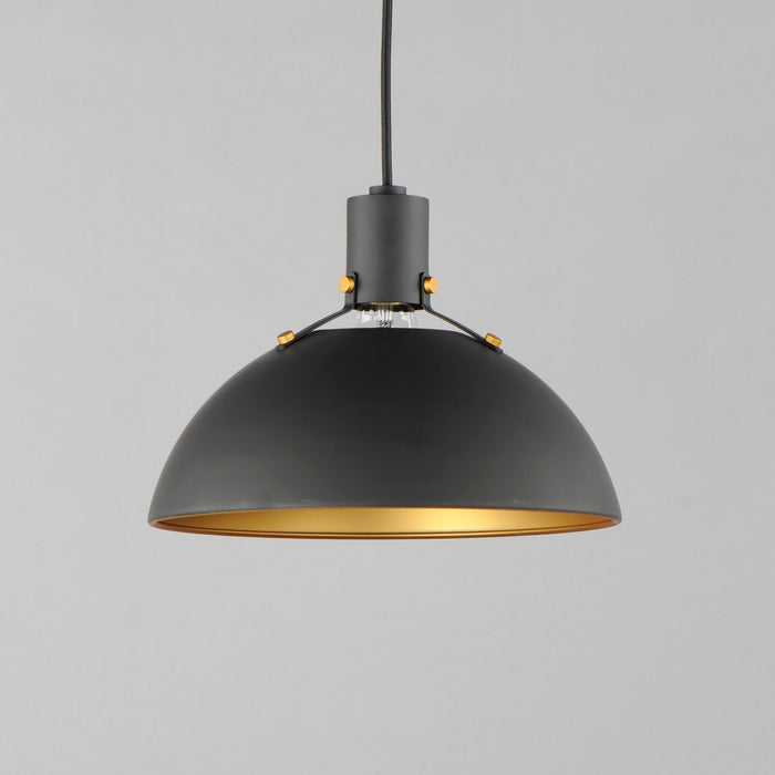 Myhouse Lighting Maxim - 12042ABBK - One Light Pendant - Dawn - Antique Brass / Black