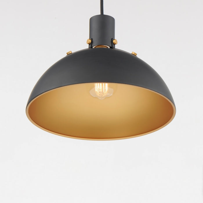 Myhouse Lighting Maxim - 12042ABBK - One Light Pendant - Dawn - Antique Brass / Black