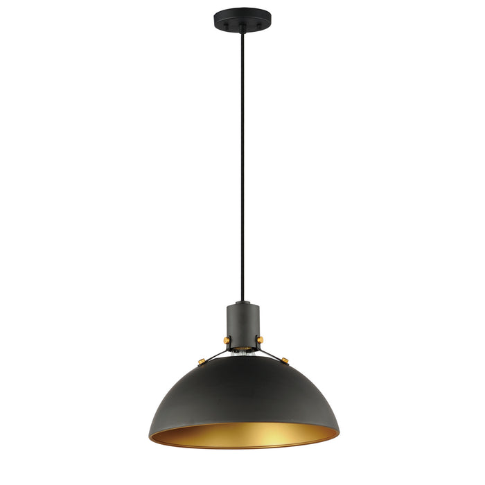 Myhouse Lighting Maxim - 12042ABBK - One Light Pendant - Dawn - Antique Brass / Black