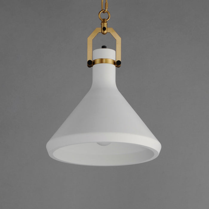 Myhouse Lighting Maxim - 12383WTSBR - One Light Pendant - Lumi - Satin Brass