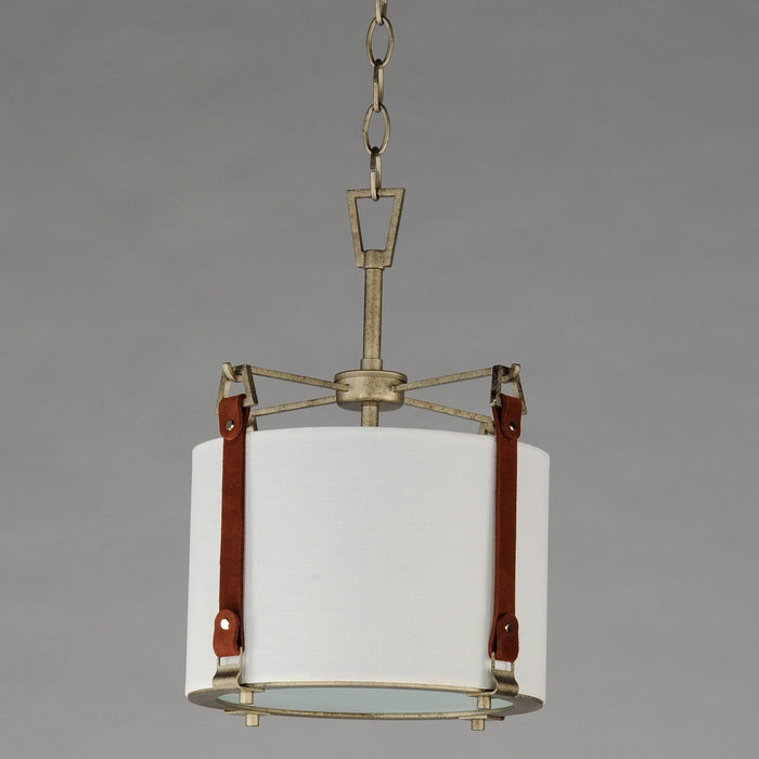 Myhouse Lighting Maxim - 16133FTWZBSD - One Light Pendant - Sausalito - Weathered Zinc / Brown Suede