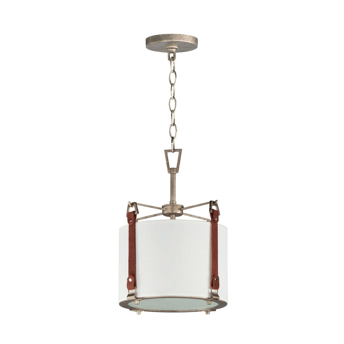 Myhouse Lighting Maxim - 16133FTWZBSD - One Light Pendant - Sausalito - Weathered Zinc / Brown Suede