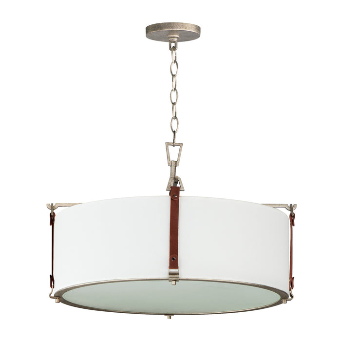 Myhouse Lighting Maxim - 16135FTWZBSD - Four Light Pendant - Sausalito - Weathered Zinc / Brown Suede