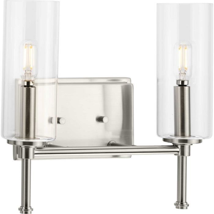 Myhouse Lighting Progress Lighting - P300357-009 - Two Light Bath Vanity - Elara - Brushed Nickel