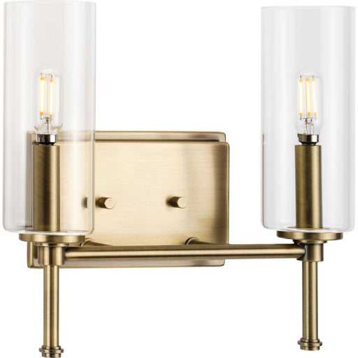 Myhouse Lighting Progress Lighting - P300357-163 - Two Light Bath Vanity - Elara - Vintage Brass
