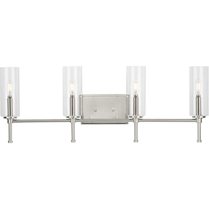 Myhouse Lighting Progress Lighting - P300359-009 - Four Light Bath Vanity - Elara - Brushed Nickel