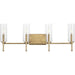 Myhouse Lighting Progress Lighting - P300359-163 - Four Light Bath Vanity - Elara - Vintage Brass