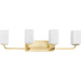 Myhouse Lighting Progress Lighting - P300371-012 - Four Light Bath Vanity - Cowan - Satin Brass