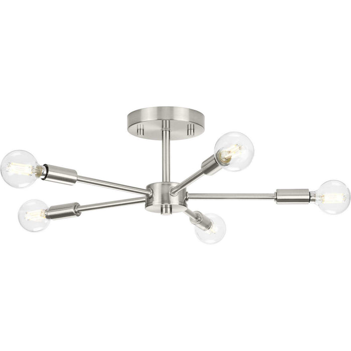 Myhouse Lighting Progress Lighting - P350219-009 - Five Light Semi-Flush Mount - Delayne - Brushed Nickel