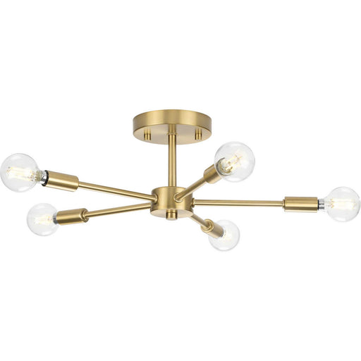 Myhouse Lighting Progress Lighting - P350219-109 - Five Light Semi-Flush Mount - Delayne - Brushed Bronze