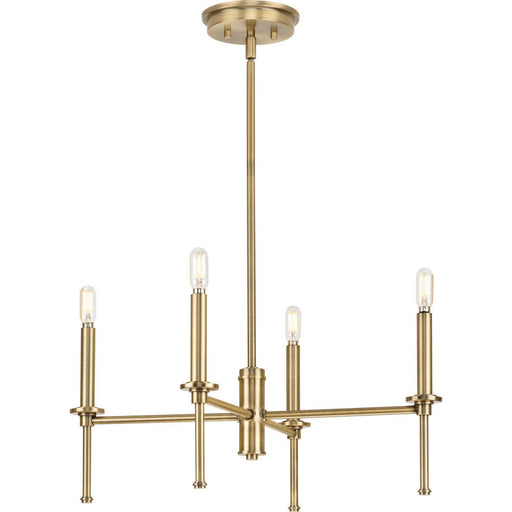 Myhouse Lighting Progress Lighting - P400293-163 - Four Light Chandelier - Elara - Vintage Brass