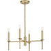 Myhouse Lighting Progress Lighting - P400293-163 - Four Light Chandelier - Elara - Vintage Brass