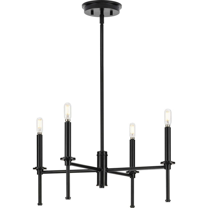 Myhouse Lighting Progress Lighting - P400293-31M - Four Light Chandelier - Elara - Matte Black