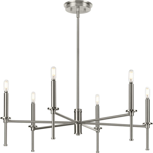 Myhouse Lighting Progress Lighting - P400294-009 - Six Light Chandelier - Elara - Brushed Nickel