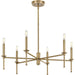 Myhouse Lighting Progress Lighting - P400294-163 - Six Light Chandelier - Elara - Vintage Brass