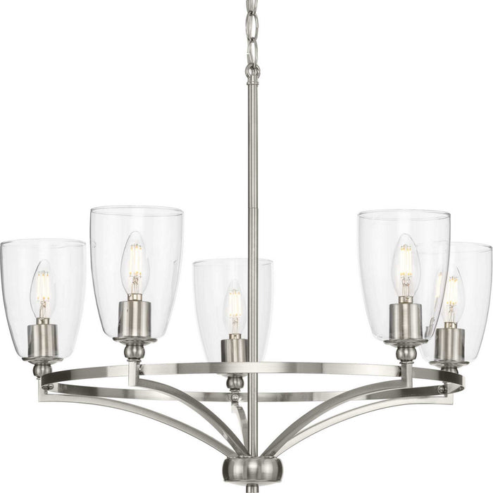 Myhouse Lighting Progress Lighting - P400296-009 - Five Light Chandelier - Parkhurst - Brushed Nickel