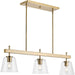 Myhouse Lighting Progress Lighting - P400298-163 - Three Light Linear Island Chandelier - Saffert - Vintage Brass