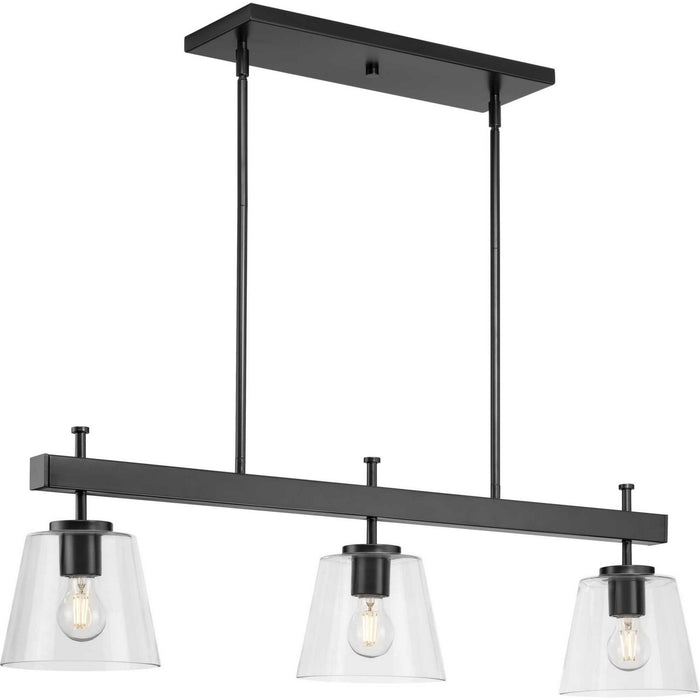 Myhouse Lighting Progress Lighting - P400298-31M - Three Light Linear Island Chandelier - Saffert - Matte Black