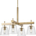 Myhouse Lighting Progress Lighting - P400299-163 - Four Light Chandelier - Saffert - Vintage Brass