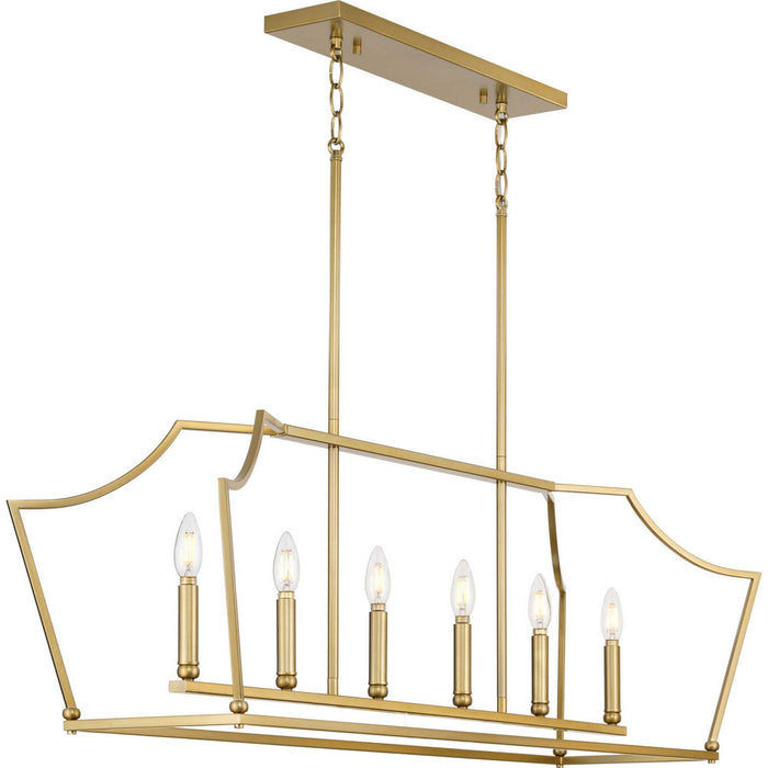 Myhouse Lighting Progress Lighting - P400300-109 - Six Light Linear Island Chandelier - Parkhurst - Brushed Bronze