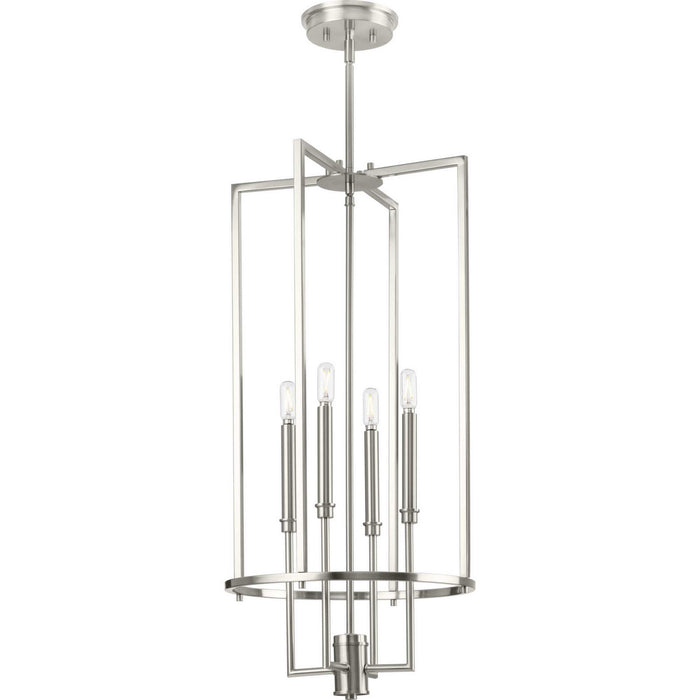 Myhouse Lighting Progress Lighting - P500363-009 - Four Light Foyer Chandelier - Elara - Brushed Nickel