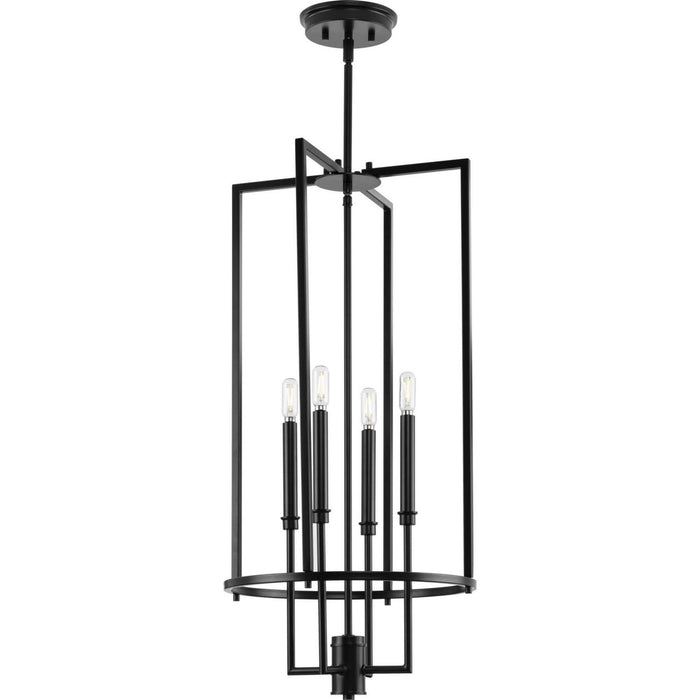 Myhouse Lighting Progress Lighting - P500363-31M - Four Light Foyer Chandelier - Elara - Matte Black