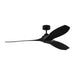 Myhouse Lighting Visual Comfort Fan - 3CLNCSM60MBK - 60``Ceiling Fan - Collins Coastal 60 Smart - Midnight Black