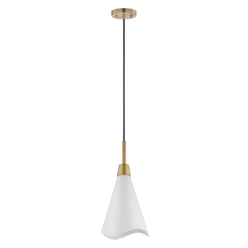 Myhouse Lighting Nuvo Lighting - 60-7477 - One Light Pendant - Tango - Matte White / Burnished Brass