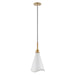 Myhouse Lighting Nuvo Lighting - 60-7477 - One Light Pendant - Tango - Matte White / Burnished Brass