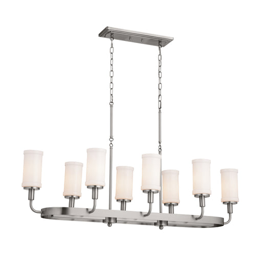 Myhouse Lighting Kichler - 52453CLP - Eight Light Linear Chandelier - Vetivene - Classic Pewter